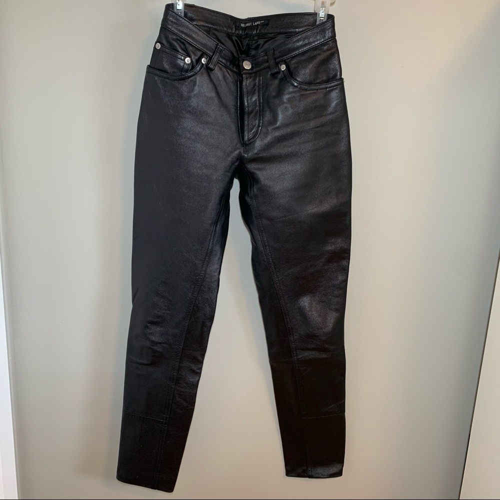 HELMUT LANG Black Leather Pants